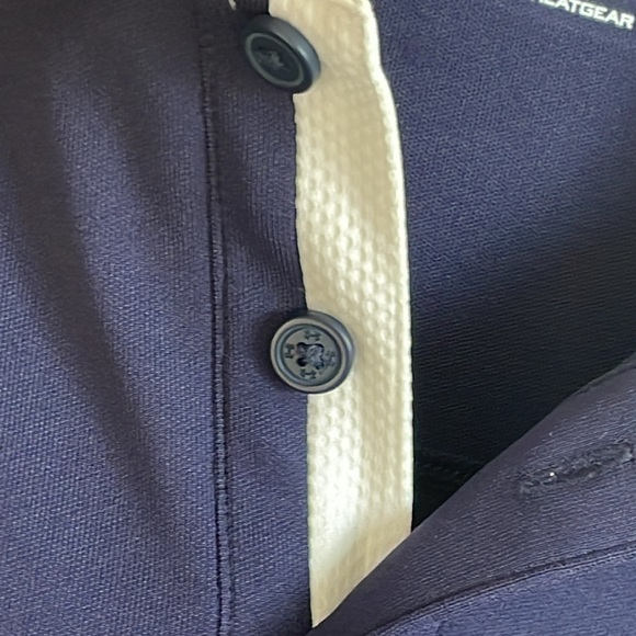 Under Armour Heat Gear mens loose fit navy and white s/s polo shirt NWT - Picture 7 of 14